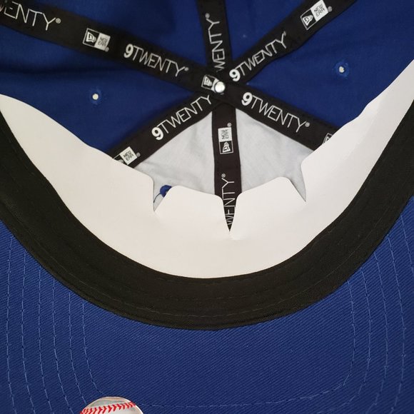 Toronto Blue Jays Hat Cap Strap Back Blue New Era 9Twenty Maple Leaf MLB Mens - Picture 9 of 11